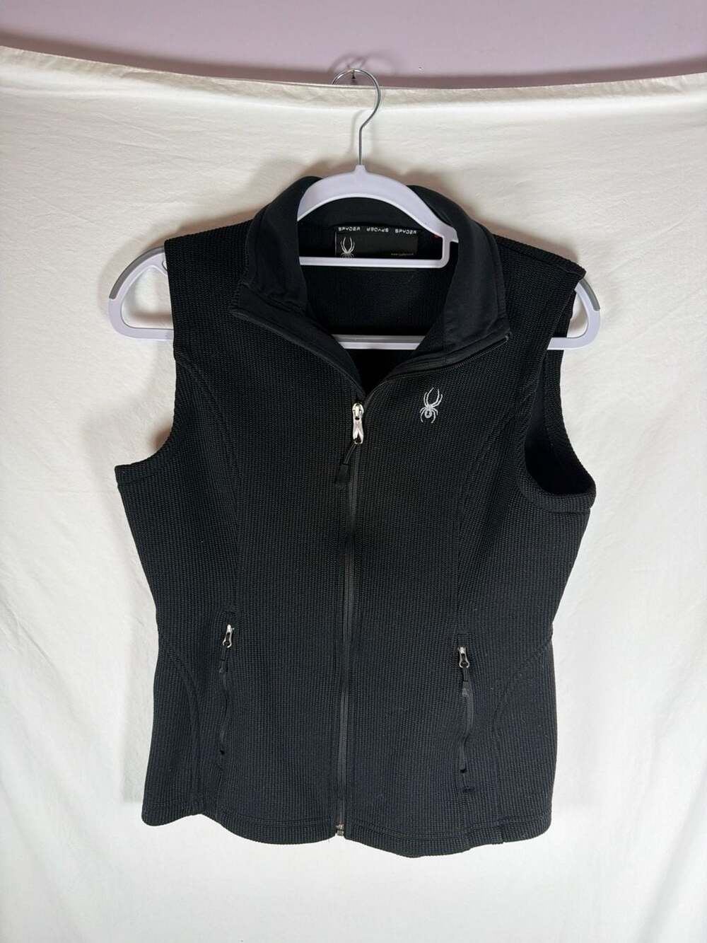 Spyder Women's Encore Full Zip Sweater Knit Fleece Vest Black